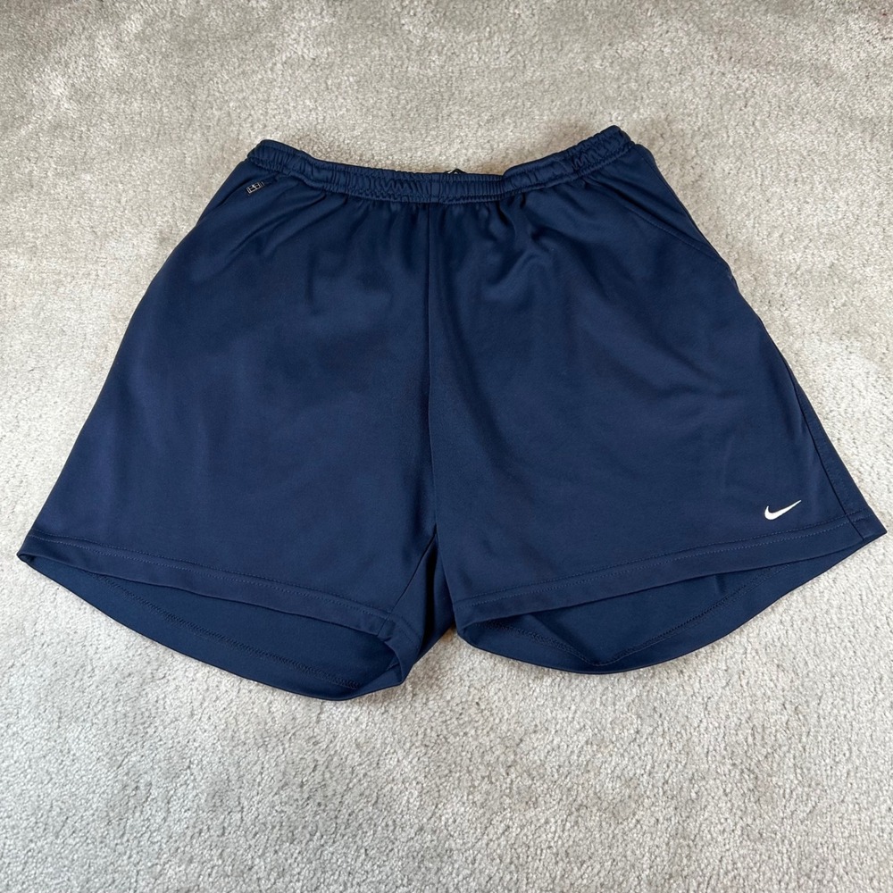 Vintage Nike Court Tennis Shorts Mens Large Navy Blue FitDry Pockets 209294-451